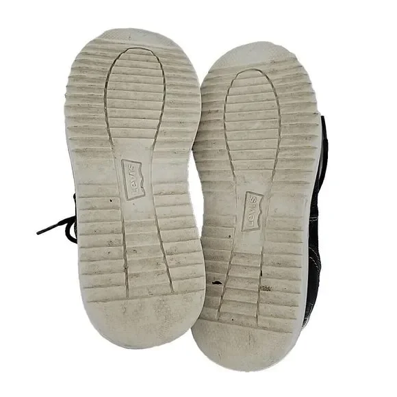 Levis 501 Boys Denim Hi Top Sneaker Size 2 Great Shape - Picture 7 of 10